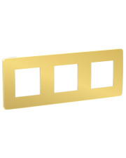 Трехпостовая рамка Schneider Electric NU280659 (золото/белый)