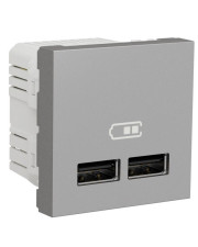 Подвійна USB розетка Schneider Electric NU341830 2.1А 2М (алюміній)