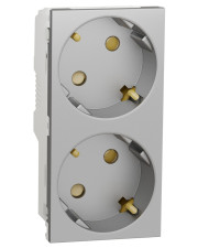 Подвійна розетка Schneider Electric NU306730A 45 ° (алюміній)