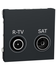 Проходная розетка Schneider Electric NU345654 R-TV SAT 2М (антрацит)