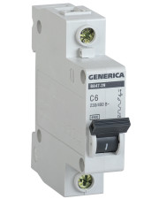 Автоматичний вимикач Generica MVA25-1-006-C ВА47-29 6А 4,5кА C