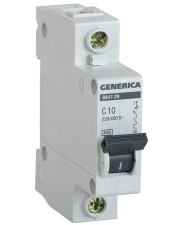 Автоматичний вимикач Generica MVA25-1-010-C ВА47-29 10А 4,5кА C