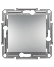 Двухклавишный кнопочный выключатель Schneider Electric Asfora EPH1100161 (алюминий)