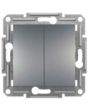Двухклавишный кнопочный выключатель Schneider Electric Asfora EPH1100162 (сталь)