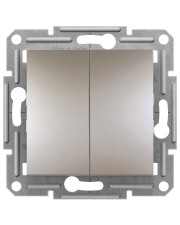 Двухклавишный кнопочный выключатель Schneider Electric Asfora EPH1100169 (бронза)