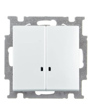 Двухкнопочный выключатель ABB Basic 55 2CKA001012A2188 2006/5 UCGL-96-507 с подсветкой (белый шале)
