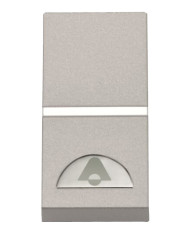 Кнопочный выключатель с символом «Звонок» ABB Zenit 2CLA210400N1301 N2104 PL 1М (серебро)