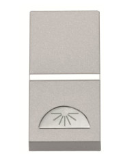Кнопочный выключатель с символом «Свет» ABB Zenit 2CLA210420N1301 N2104.2 PL 1М (серебро)
