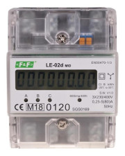 Трифазний лічильник електроенергії F&F LE-02D 3х230/400В 3х63А