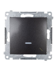 Одинарный проходной выключатель Kontakt Simon Simon 54 Premium DW6L.01/48 с подсветкой (антрацит)