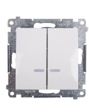 Двухкнопочный выключатель Kontakt Simon Simon 54 Premium DW5BL.01/11 с подсветкой (белый)