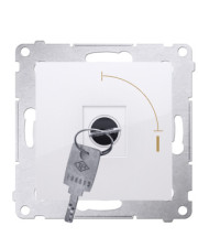 Кнопковий вимикач Kontakt Simon Simon 54 Premium DP1K.01/11 з ключем (тимчасовий) на два положення (білий)
