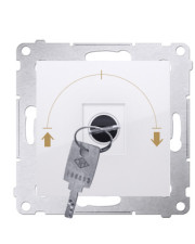 Кнопковий вимикач Kontakt Simon Simon 54 Premium DPZK.01/11 з ключем (тимчасовий) на три положення (білий)