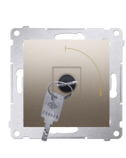 Кнопковий вимикач Kontakt Simon Simon 54 Premium DP1K.01/44 з ключем (тимчасовий) на два положення (золото)