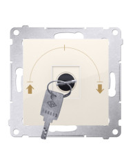 Кнопочный выключатель Kontakt Simon Simon 54 Premium DPZK.01/41 с ключом (временный) на три положения (кремовый)