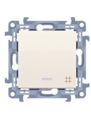 Одинарний перехресний вимикач з підсвічуванням Kontakt Simon Simon 10 CW7L.01/41 (кремовий)