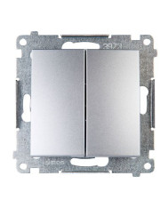 Подвійний вимикач Kontakt Simon Simon 54 Premium DW5.01/43 (срібло)