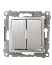 Подвійний жалюзійний вимикач Kontakt Simon Simon 54 Premium DZW2.01/43 (срібло)