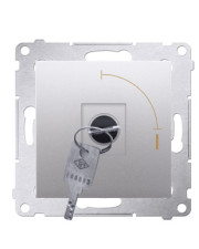 Кнопковий вимикач Kontakt Simon Simon 54 Premium DP1K.01/43 з ключем (тимчасовий) на два положення (срібло)