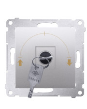 Кнопковий вимикач Kontakt Simon Simon 54 Premium DPZK.01/43 з ключем (тимчасовий) на три положення (срібло)
