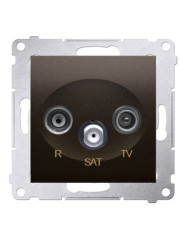 Проходная антенная R-TV-SAT розетка Kontakt Simon Simon 54 Premium DASP.01/46 (бронза)