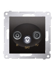Проходная антенная R-TV-SAT розетка Kontakt Simon Simon 54 Premium DASP.01/48 (антрацит)