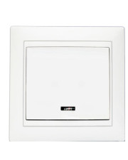 Одинарний вимикач Elcor Emily 9215 (211543) з підсвічуванням (білий)