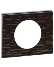 Однопостовая рельефная рамка Legrand Celiane Corian (069021) (черный)