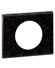 Однопостовая кожанная рамка Legrand Celiane (069451) (черный пиксель)