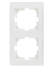 Подвійна вертикальна рамка Lezard Rain (703-0202-152) з боковою вставкою (біла)