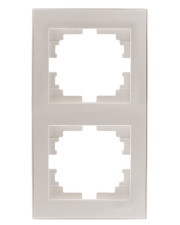 Подвійна вертикальна рамка Lezard Rain (703-3030-152) з боковою вставкою (перлово-білий перламутр)