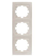 Тройная вертикальная рамка Lezard Rain (703-3030-153) с боковой вставкой (жемчужно-белый перламутр)