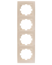 Четверна вертикальна рамка Lezard Rain (703-3030-154) з бічною вставкою (перлово-білий перламутр)