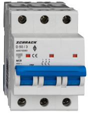 Автоматический выключатель Schrack AM019350 10кА 50А 3P х-ка D