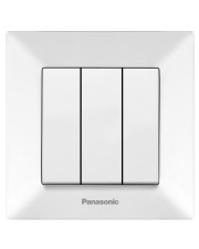 Трехклавишный выключатель Panasonic Arkedia Slim (0015-2WH) (белый)