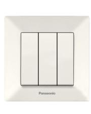 Триклавішний вимикач Panasonic Arkedia Slim (0015-2BG) (кремовий)