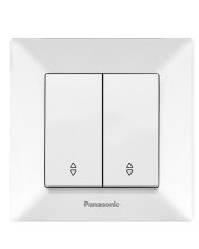 Двухклавишный проходной выключатель Panasonic Arkedia Slim (0011-2WH) (белый)