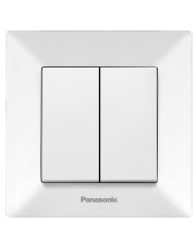 Двухклавишный выключатель Panasonic Arkedia Slim (0009-2WH) (белый)