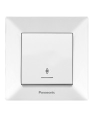 Одноклавішний прохідний вимикач Panasonic Arkedia Slim (0004-2WH) з підсвічуванням (білий)