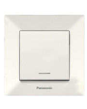 Одноклавішний вимикач Panasonic Arkedia Slim (0002-2BG) з підсвічуванням (кремовий)