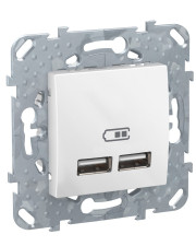 Механизм USB розетки Schneider Electric MGU5.418.18ZD 2.1A (белый)