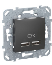 Механизм USB розетки Schneider Electric MGU5.418.12ZD 2.1A (графит)
