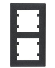 Вертикальная двухместная рамка Hager WL5623 Lumina-Intens 2X (черная)