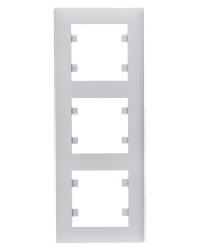 Вертикальна тримісна рамка Hager WL5632 Lumina-Intens 3X (срібляста)