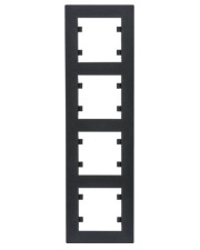 Вертикальна чотиримісна рамка Hager WL5643 Lumina-Intens 4X (чорна)