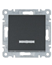 Універсальний вимикач Hager WL0223 Lumina 10АХ/230В з підсвічуванням (чорний)