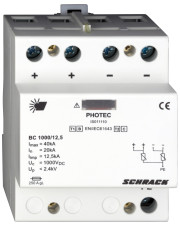 Розрядник для фотовольтаїки Schrack IS011110 1000В DC 12,5kA клас I+II (B+C)