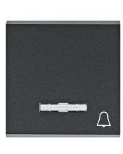 Клавиша Hager WL6113 Lumina с символом «Звонок» с линзой (черная)