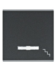 Клавиша Hager WL6133 Lumina с символом «Ступени» с линзой (черная)