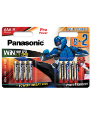 Щелочная AAA батарейка Panasonic LR03XEG/8B2FPR Pro Power «Power Rangers» в блистере (8шт)
